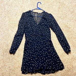 Navy blue polka dot dress